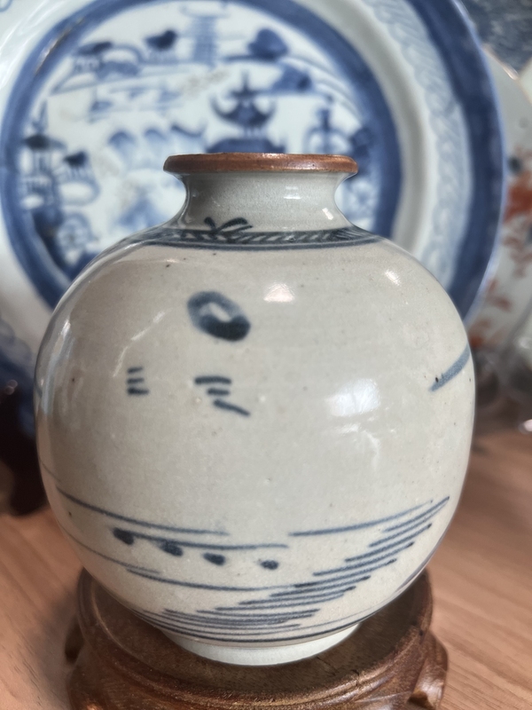 古玩陶瓷山水紋青花石榴尊拍賣,當前價格1300元