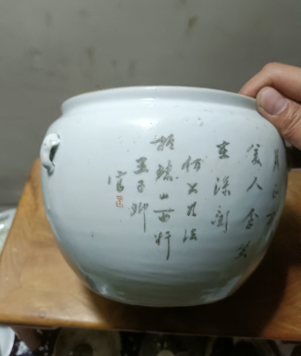 古玩陶瓷清末民初王子卿淺絳彩人物粥罐拍賣，當(dāng)前價(jià)格1200元