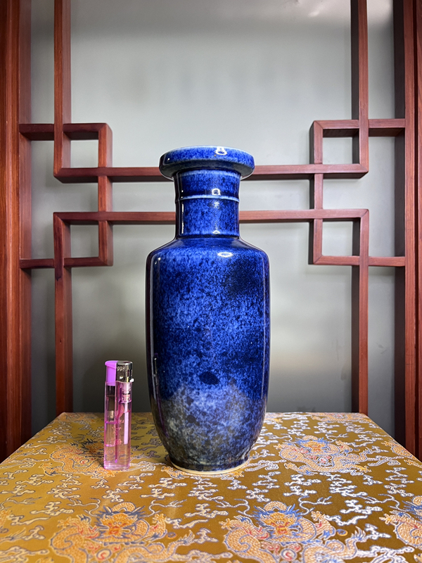 古玩陶瓷撒藍釉棒槌瓶拍賣，當前價格5000元