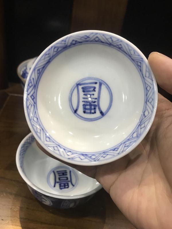 古玩陶瓷明治青花蓋碗2只拍賣(mài)，當(dāng)前價(jià)格1480元