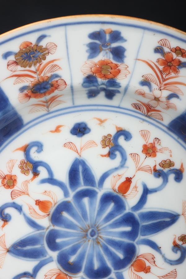 古玩陶瓷8157】清康熙 青花礬紅描金花卉紋盤拍賣,當(dāng)前價(jià)格3680元