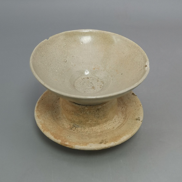 古玩陶瓷宋代龍泉系 青白瓷盞托拍賣,當前價格1300元