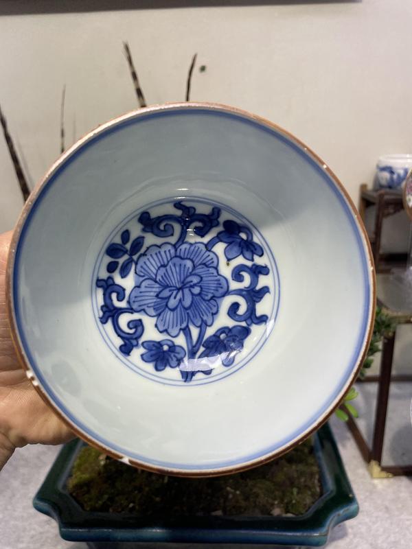 古玩陶瓷康熙頂級纏枝連青花碗拍賣,當前價格3980元