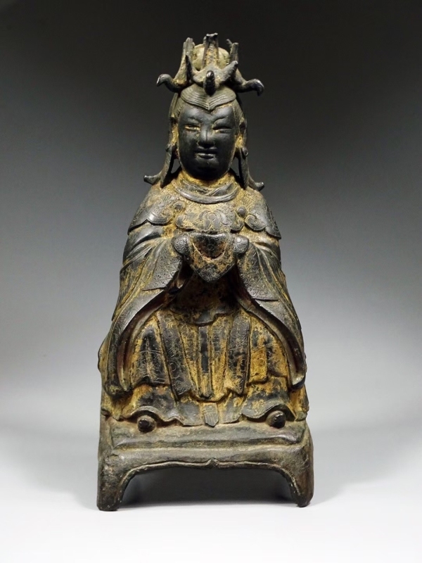 古玩铜器碧霞元君造像拍卖，当前价格80000元
