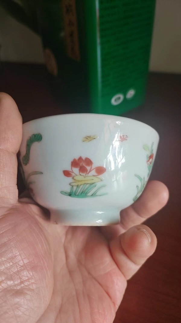 古玩陶瓷康熙傳統五彩花卉杯拍賣,當前價格12000元