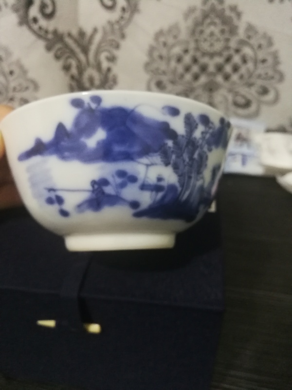 古玩陶瓷青花山水人物紋碗拍賣,當前價格1200元