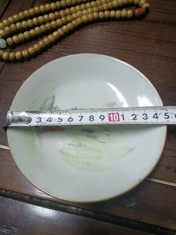 古玩陶瓷嘉慶本朝款粉彩山水紋什錦盤拍賣,當前價格2222元