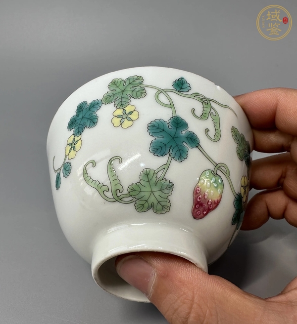古玩陶瓷清光绪粉彩癞瓜纹盖碗真品鉴赏图