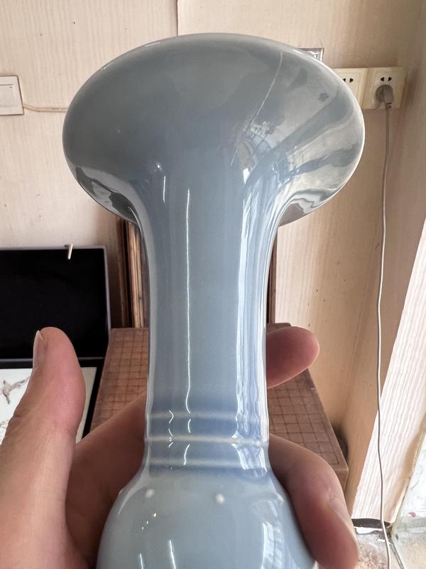 古玩陶瓷【精品立件】天藍(lán)釉弦文花觚拍賣，當(dāng)前價格6500元