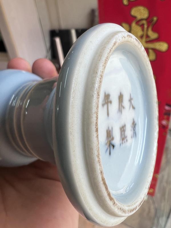 古玩陶瓷【精品立件】天藍(lán)釉弦文花觚拍賣，當(dāng)前價格6500元