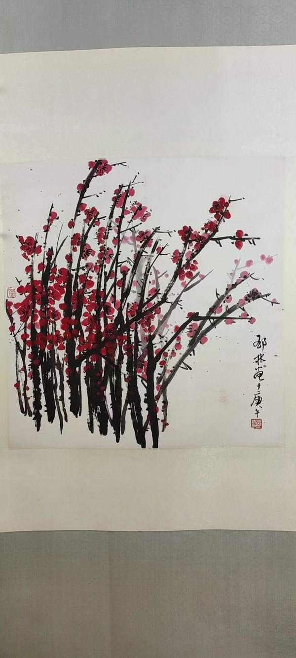 古玩字畫鄧小平長(zhǎng)女中美協(xié)會(huì)員鄧林花卉圖拍賣，當(dāng)前價(jià)格3000元