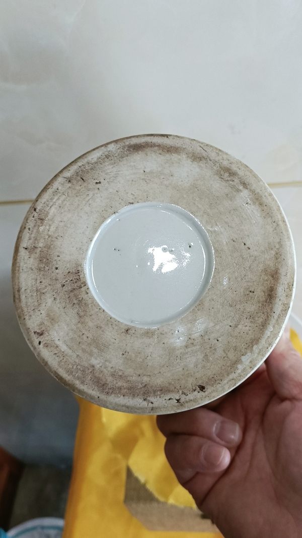 古玩陶瓷晚清民國青綠山水粉彩壺改大筆筒拍賣,當前價格298元