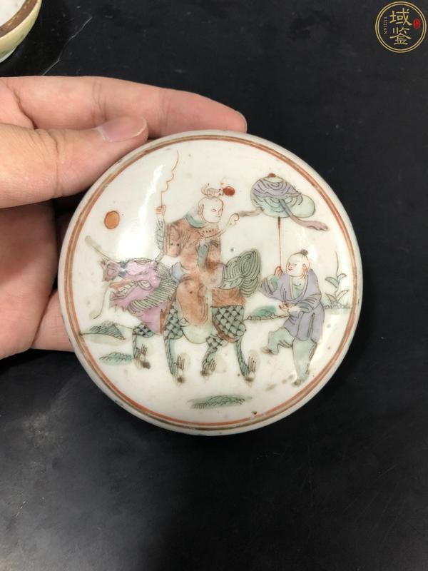古玩陶瓷清晚期粉彩麒麟送子紋粉盒拍賣,當前價格800元