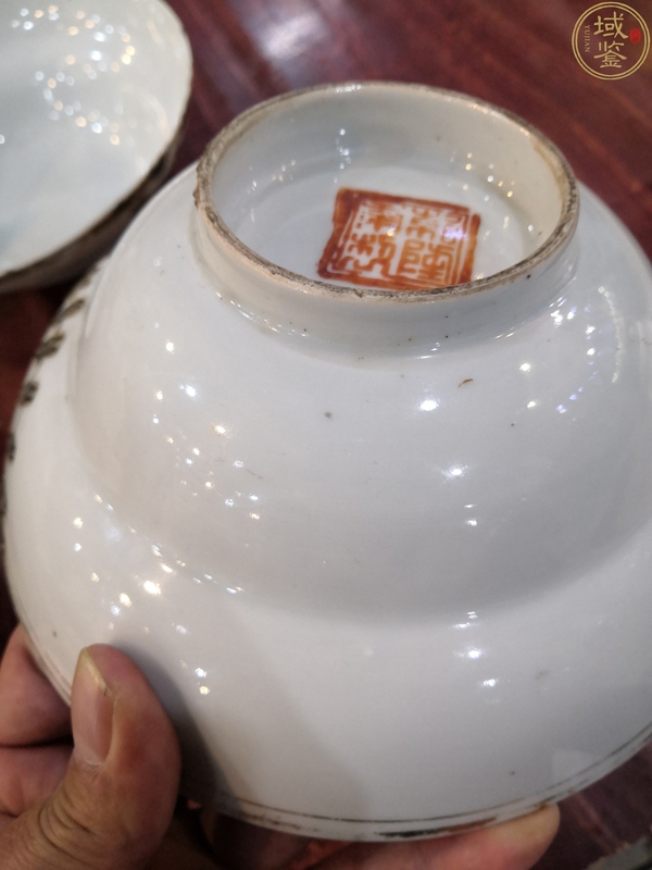 古玩陶瓷一對白釉折腰大碗拍賣,當前價格500元