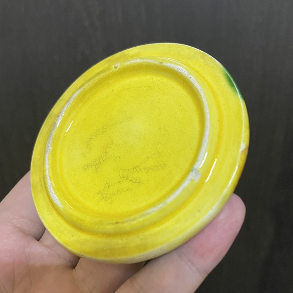 古玩陶瓷黃地虎皮三彩蓋缸拍賣，當前價格1280元