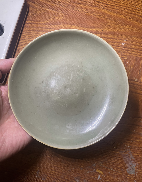 古玩陶瓷【平臺實物保真】精品南宋龍泉青瓷刻仰蓮紋盤拍賣,當前價格12888元
