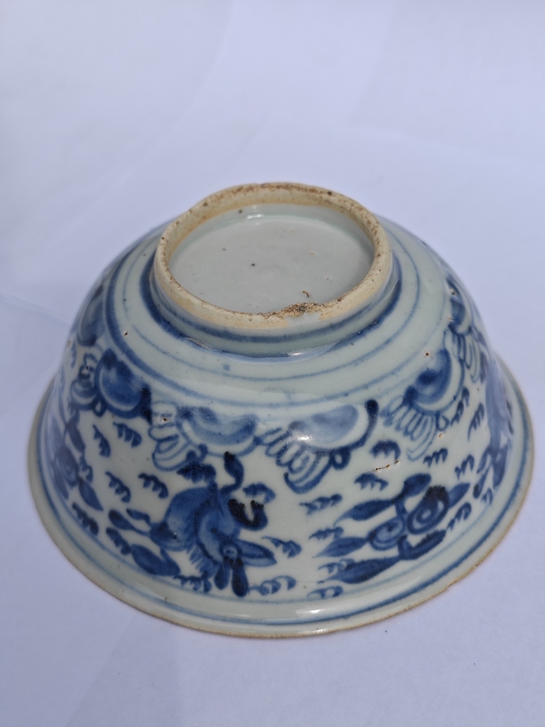 古玩陶瓷明中·青花海馬紋碗拍賣,當前價格6666元