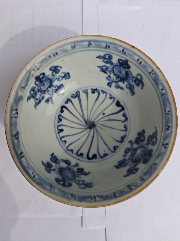 古玩陶瓷明中·青花海馬紋碗拍賣,當前價格6666元