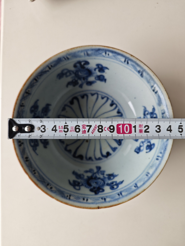 古玩陶瓷明中·青花海馬紋碗拍賣,當前價格6666元