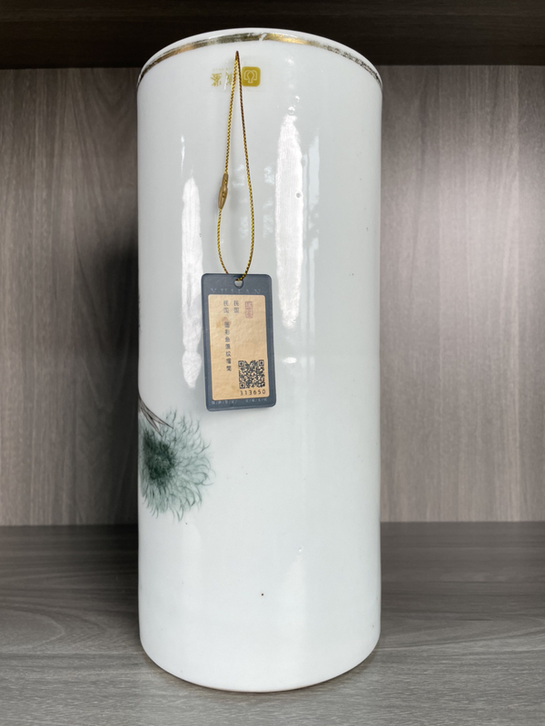 古玩陶瓷民國·極品 墨彩魚藻紋帽筒拍賣,當前價格4200元