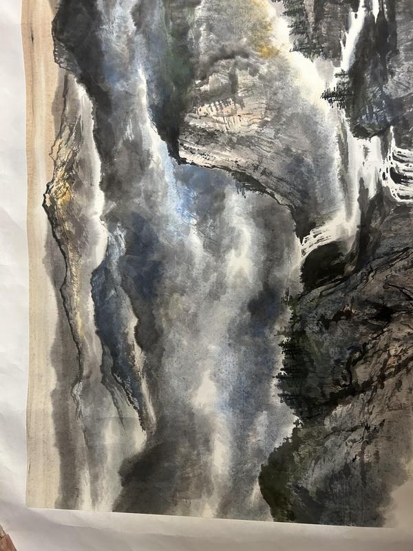 古玩字畫趙明《山水圖》拍賣，當前價格900元