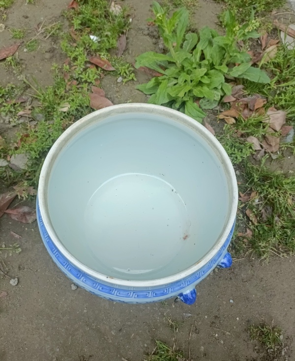 古玩陶瓷清中期青花淡描花卉紋粥罐拍賣，當(dāng)前價格2900元