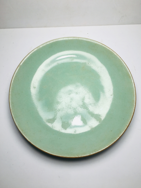 古玩陶瓷道光款豆青釉盤拍賣,當前價格299元