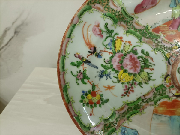 古玩陶瓷廣彩人物花鳥紋盤拍賣,當前價格3999元