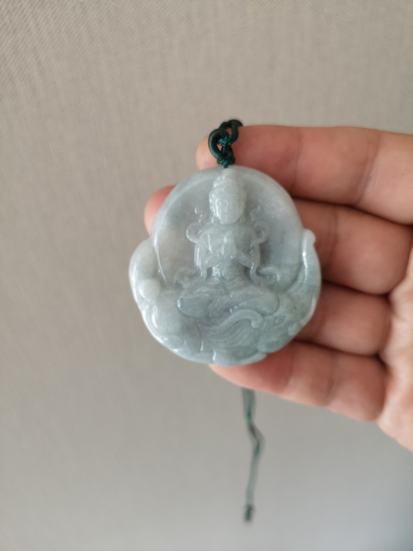 古玩玉器天然翡翠雕“普賢菩薩”掛牌拍賣,當前價格345元