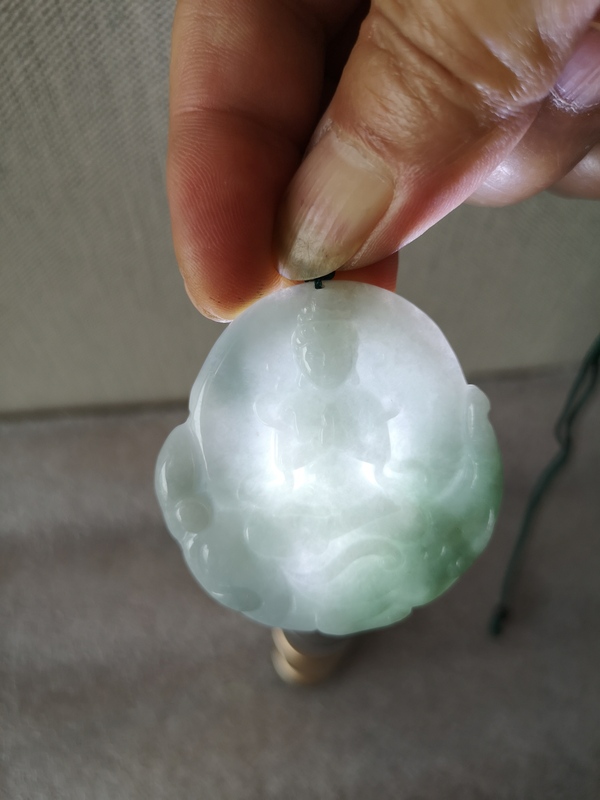 古玩玉器天然翡翠雕“普賢菩薩”掛牌拍賣,當前價格345元