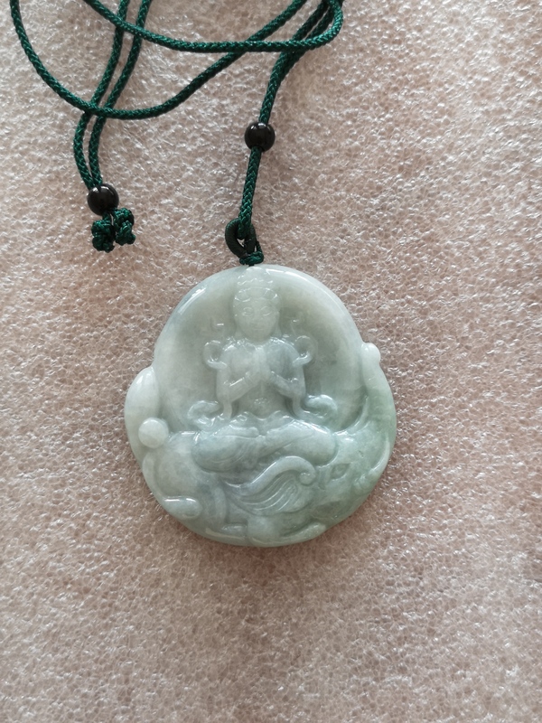 古玩玉器天然翡翠雕“普賢菩薩”掛牌拍賣,當前價格345元