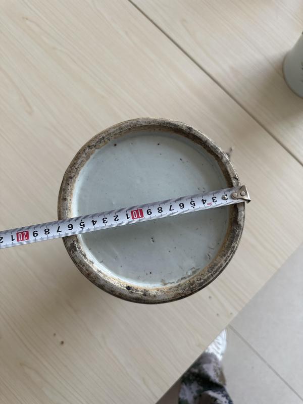 古玩陶瓷清中期.青花纏枝花卉喜字紋盤口大瓶拍賣,當前價格4500元