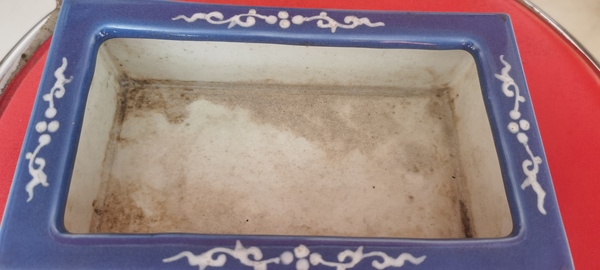 古玩陶瓷霽藍釉堆白花卉紋水仙盆拍賣,當前價格2800元