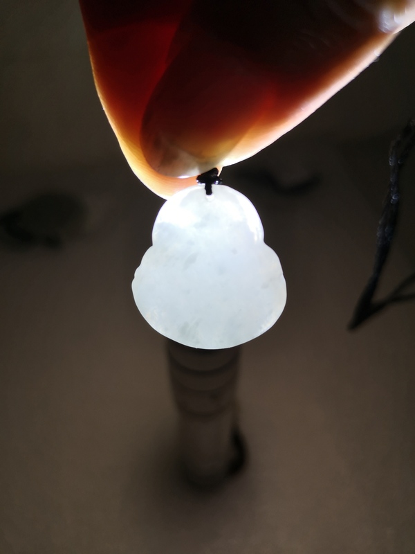 古玩玉器天然翡翠“彌勒佛”掛墜拍賣,當前價格220元