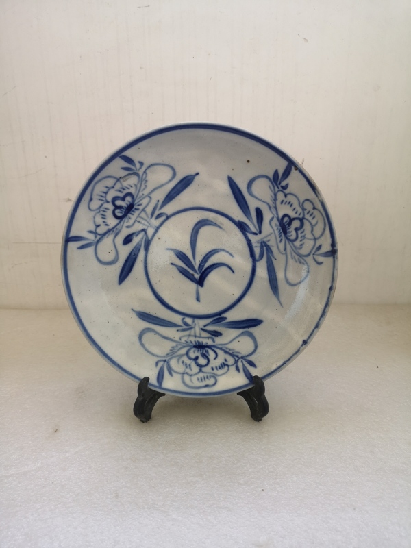 古玩陶瓷清末民国青花盘拍卖，当前价格580元