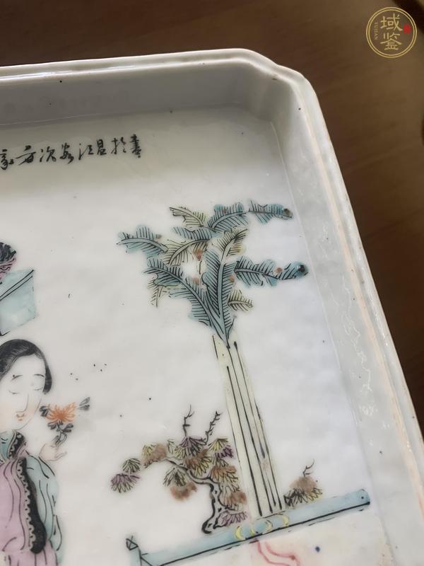 古玩陶瓷淺降人物故事茶盤真品鑒賞圖