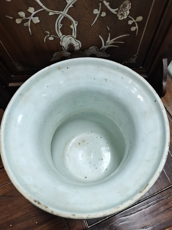 古玩陶瓷清中細路青花花卉紋渣斗拍賣,當前價格4000元