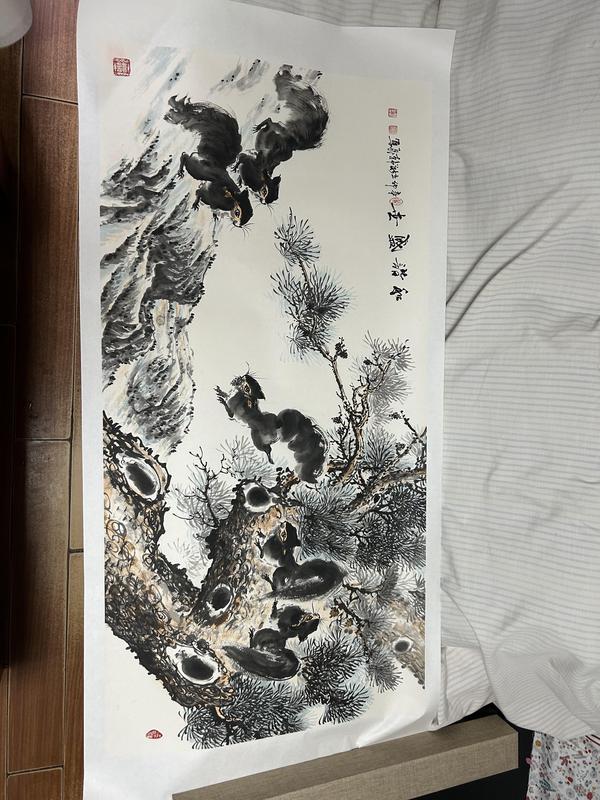 古玩轉(zhuǎn)賣韓飛老師精品《和諧盛世》拍賣，當(dāng)前價格680元