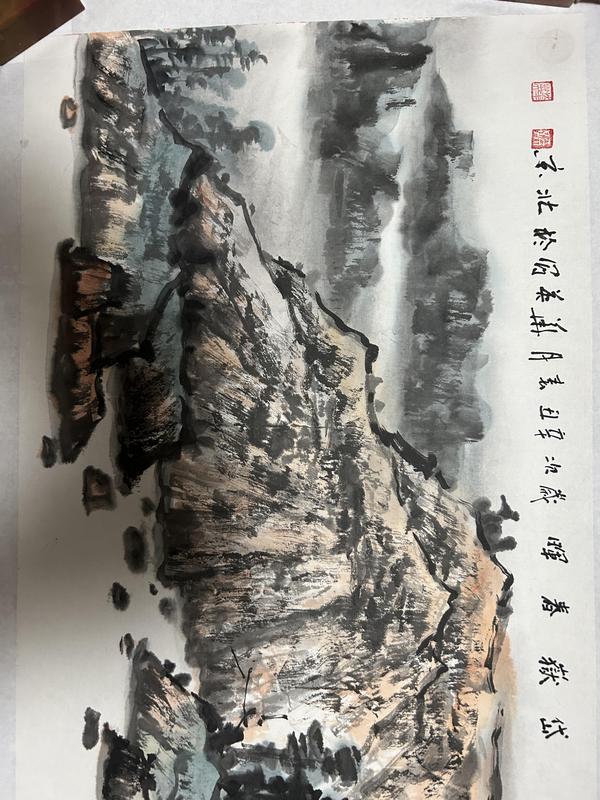 古玩字畫(huà)孫華英老師寫(xiě)生寫(xiě)意山水拍賣(mài)，當(dāng)前價(jià)格988元