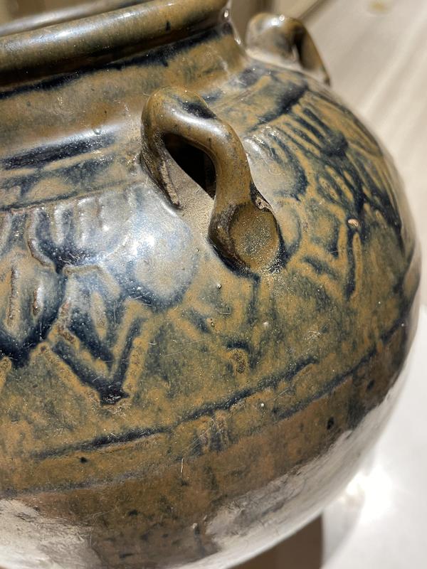 古玩陶瓷磁州窯窯變黑釉四系罐拍賣,當前價格699元