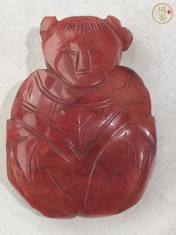 古玩玉器清·瑪瑙童子真品鑒賞圖
