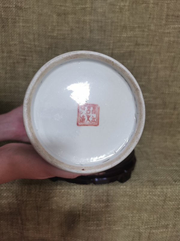 古玩陶瓷粉彩無雙譜人物紋帽筒拍賣，當前價格4300元