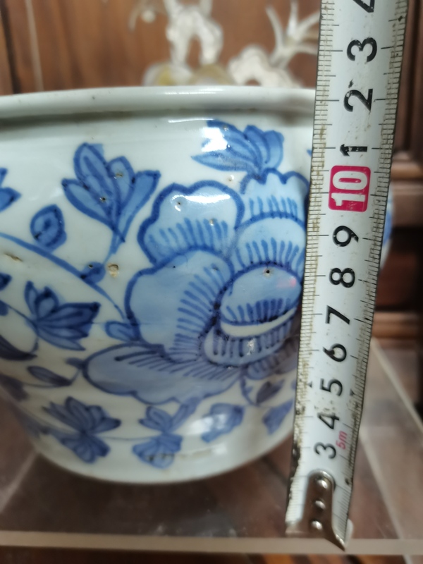 古玩陶瓷青花牡丹花紋馬蹄尊拍賣，當(dāng)前價格2600元