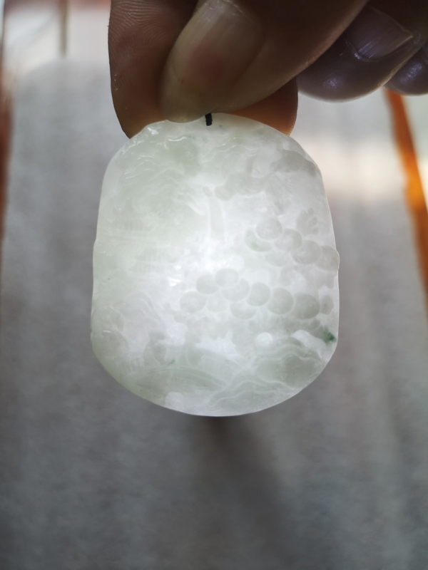 古玩玉器天然翡翠雕“山水”掛牌拍賣,當前價格398元