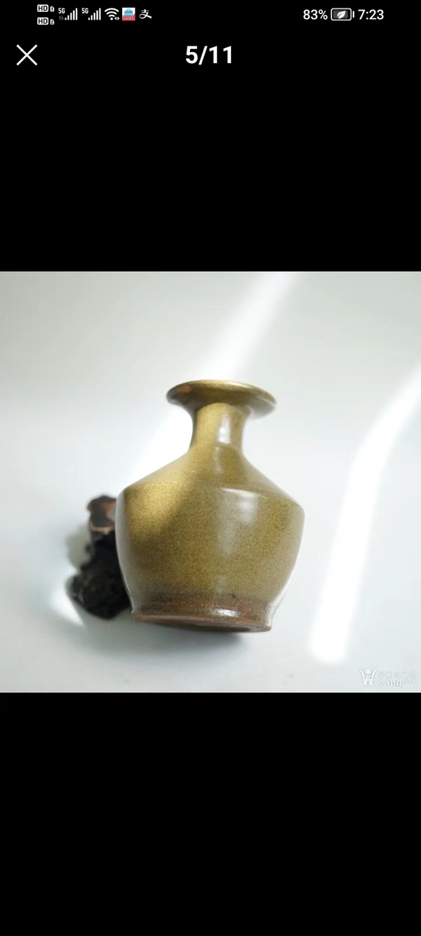 古玩陶瓷茶葉末釉撇口瓶拍賣,當前價格3000元