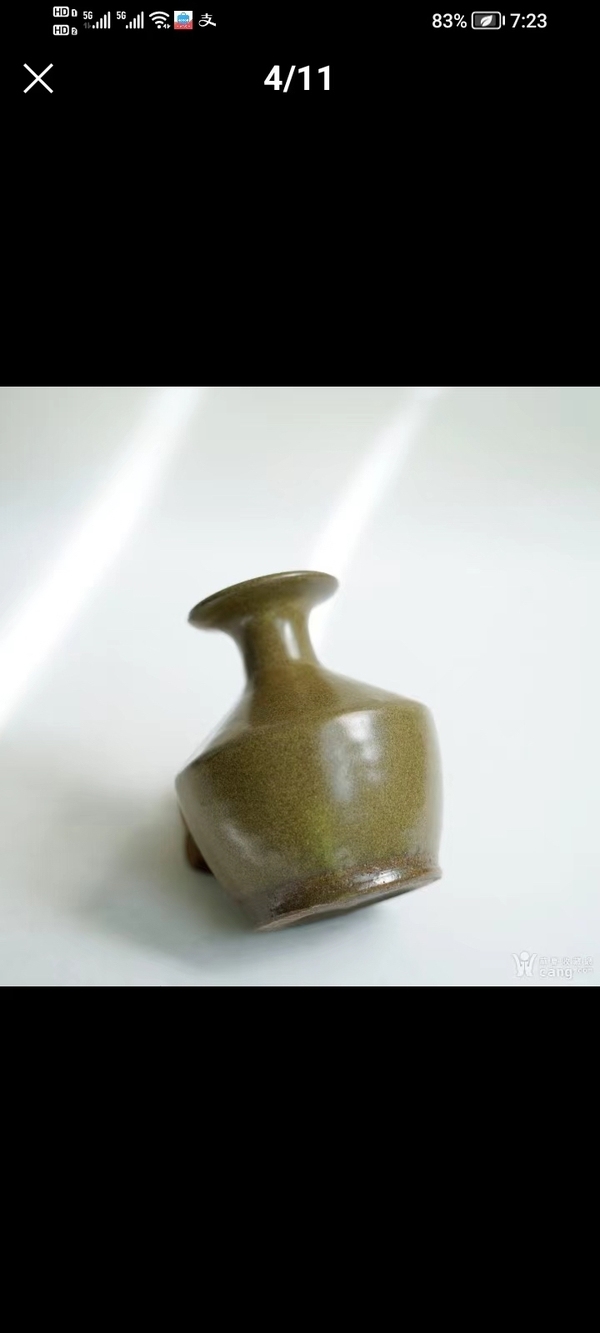 古玩陶瓷茶葉末釉撇口瓶拍賣,當前價格3000元