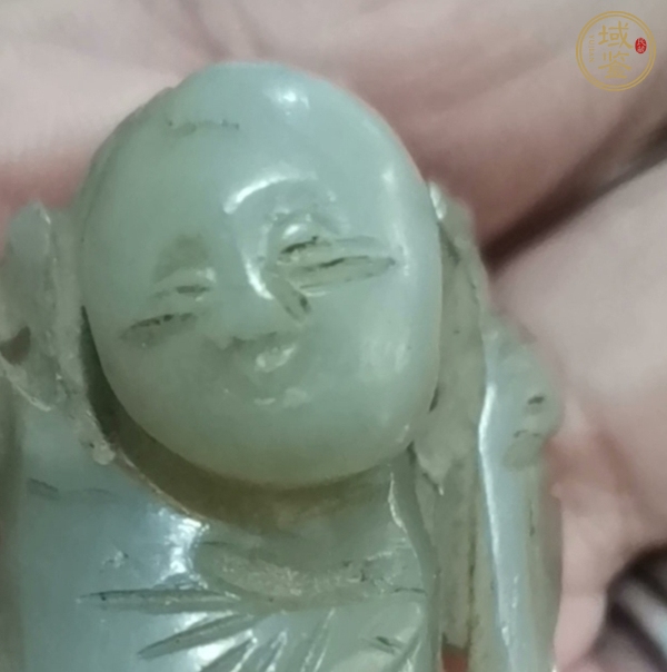 古玩玉器持荷童子真品鑒賞圖