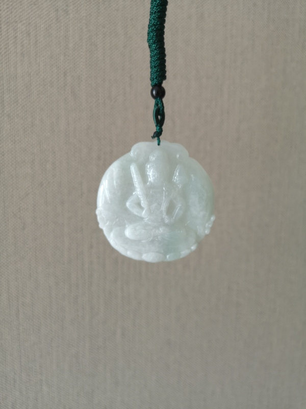 古玩玉器天然翡翠雕“虛空藏菩薩”掛牌拍賣,當前價格398元
