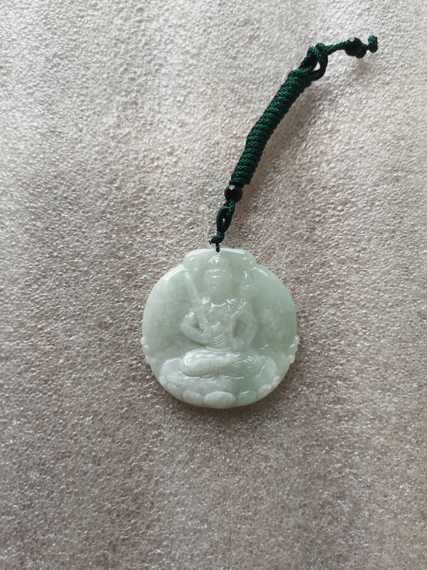 古玩玉器天然翡翠雕“虛空藏菩薩”掛牌拍賣,當前價格398元