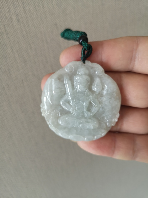 古玩玉器天然翡翠雕“虛空藏菩薩”掛牌拍賣,當(dāng)前價格398元